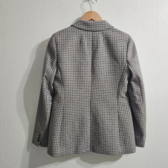 J CREW FACTORY Checkered One-Button Blazer Yellow Blue Size 4 NWT - Picture 4 of 9